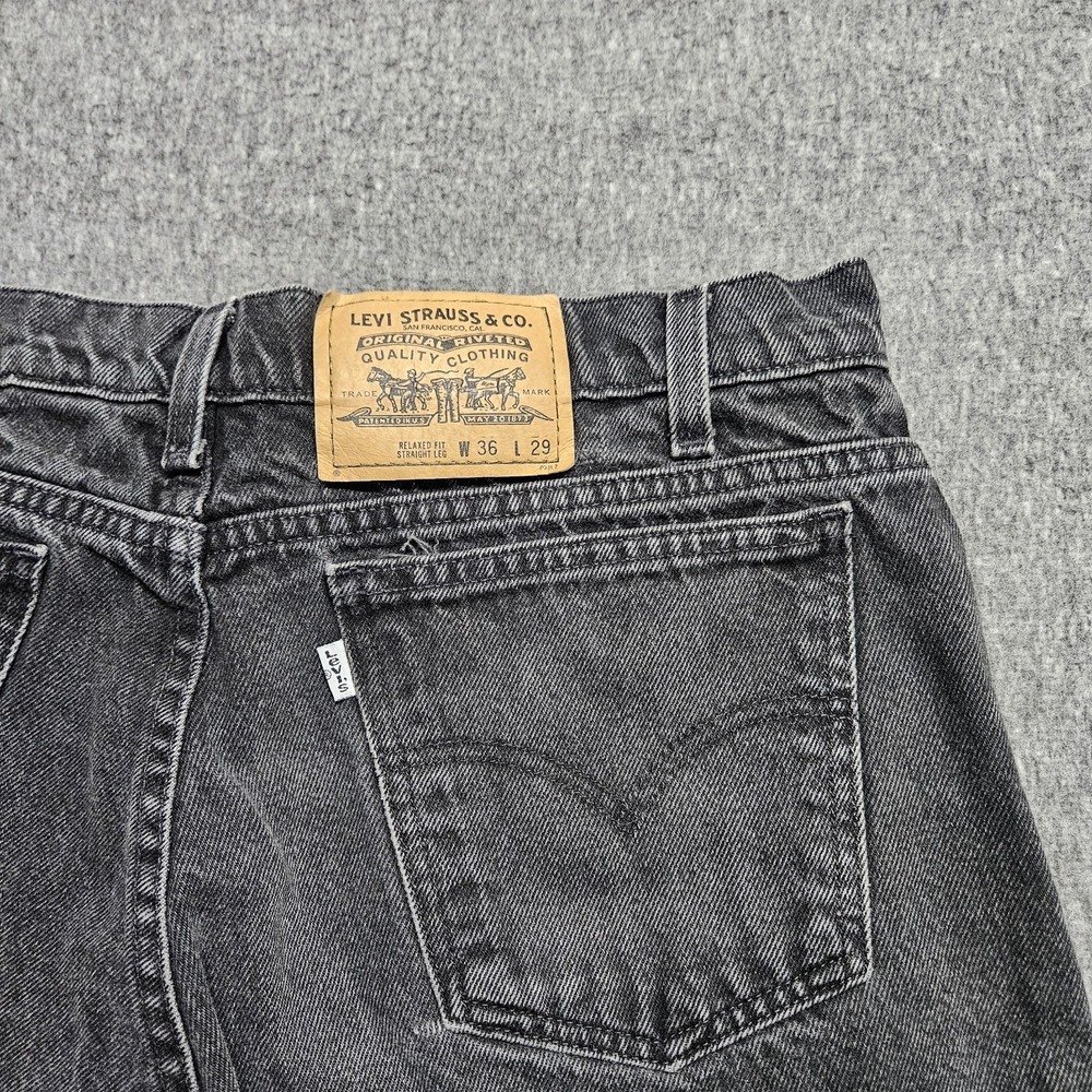 Vintage Levis 553 Jeans Black White Tab 34x27 Relaxed Straight Leg Mexico 1997 - Picture 10 of 10